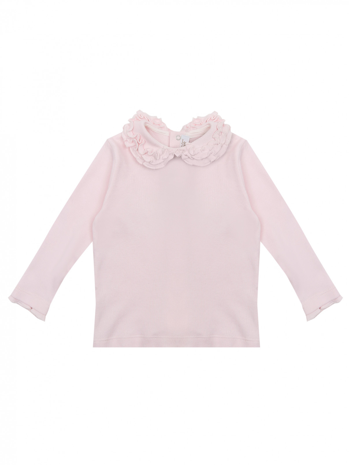 Хлопковый лонгслив с оборками Aletta  –  Общий вид  – Цвет:  Розовый