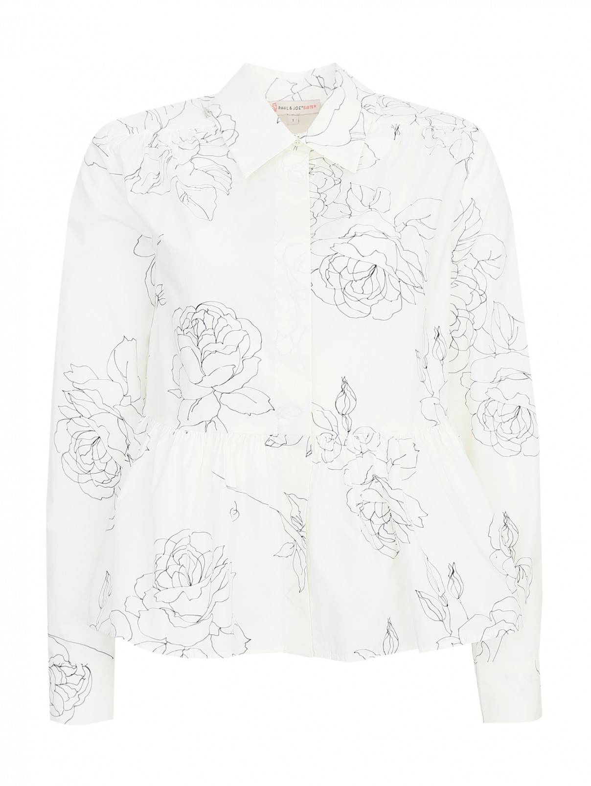 Блуза с цветочным принтом Paul&Joe Sister  –  Общий вид  – Цвет:  Белый