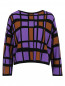 Укороченный свитер из шерсти и кашемира с узором Emanuel Ungaro  –  Общий вид