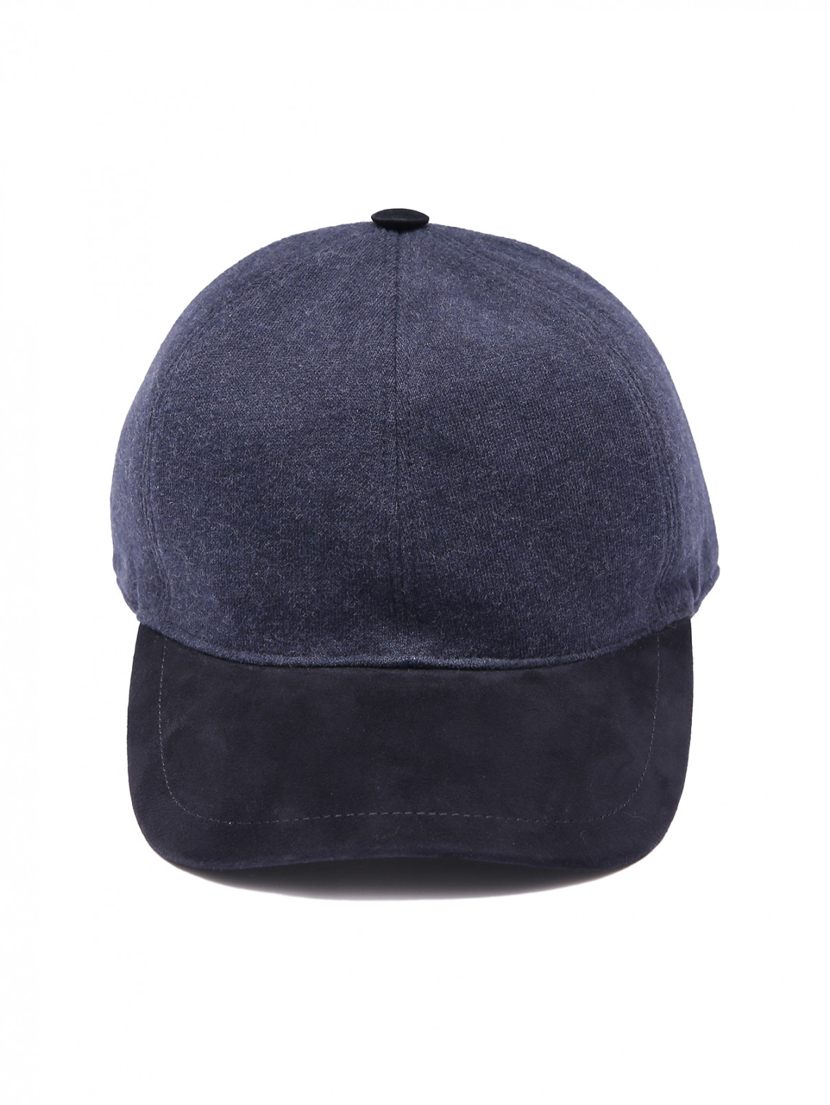 Комбинированная кепка из хлопка Capobianco  –  Общий вид  – Цвет:  Синий