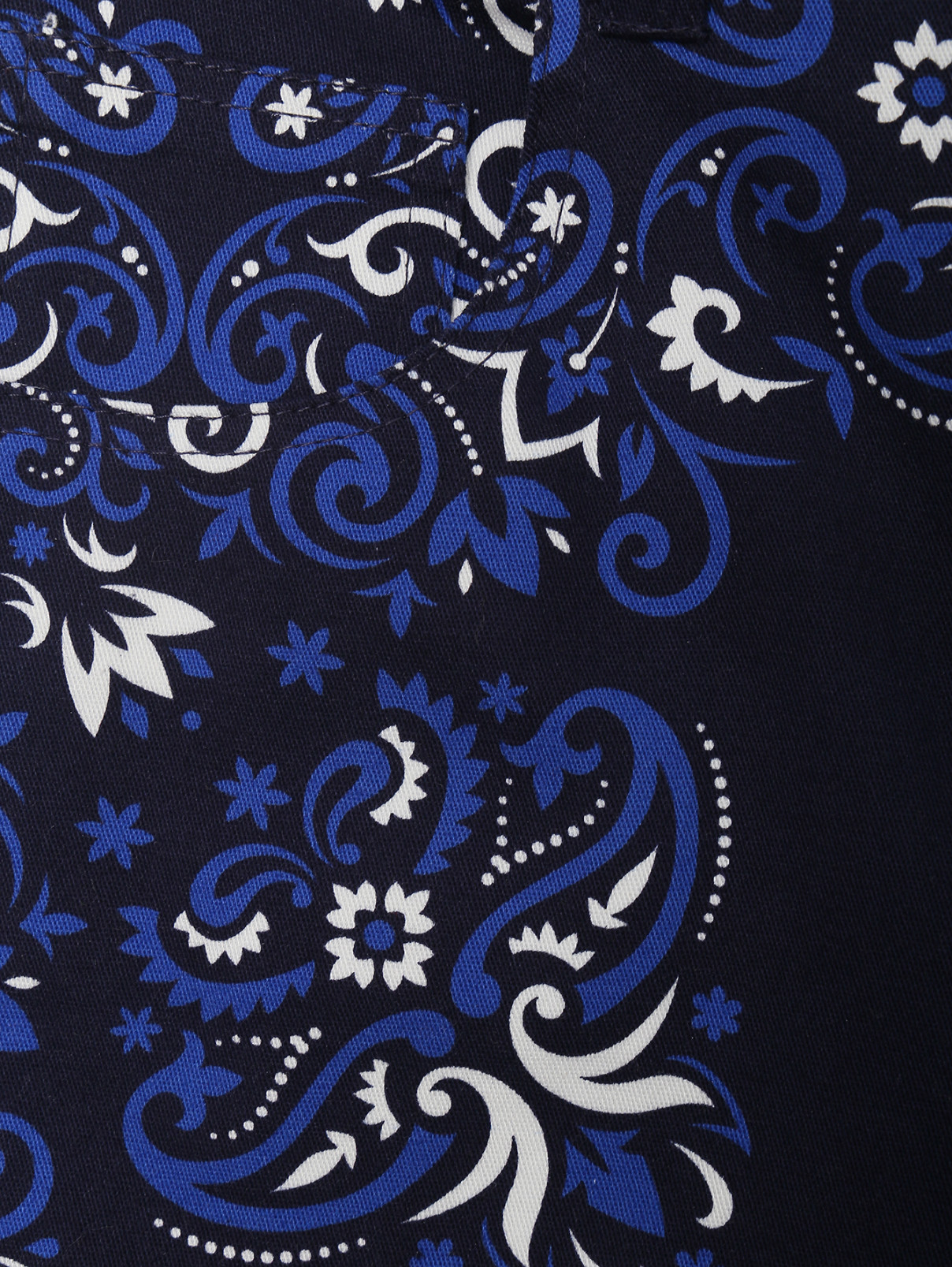 Брюки из хлопка с узором Luisa Spagnoli  –  Деталь  – Цвет:  Синий