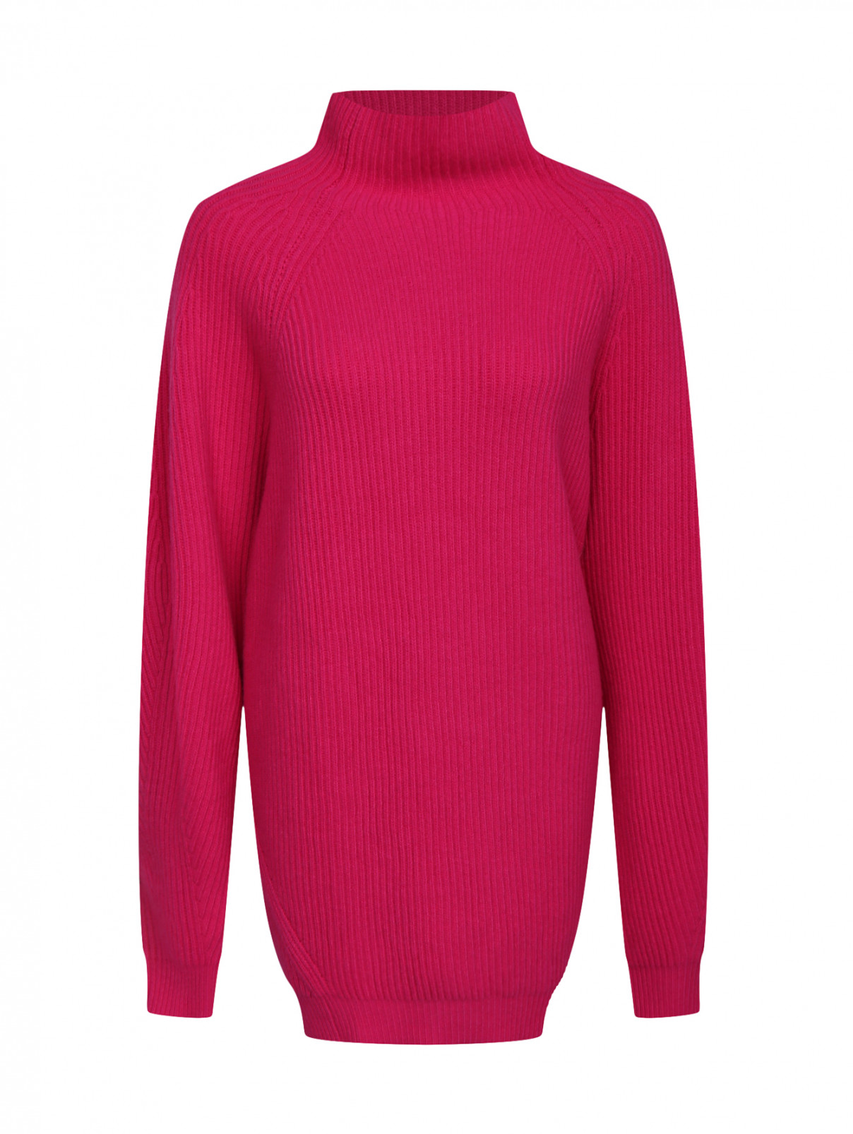 Удлиненный свитер из шерсти и кашемира Erika Cavallini  –  Общий вид  – Цвет:  Розовый