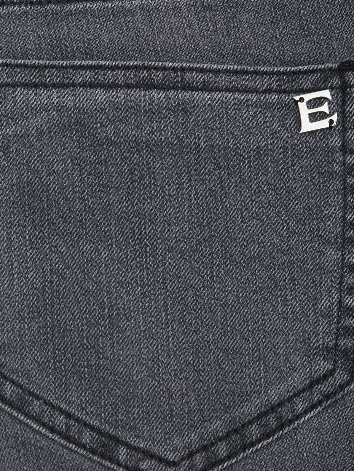 Прямые джинсы со стразами Ermanno Scervino Junior  –  Деталь  – Цвет:  Серый