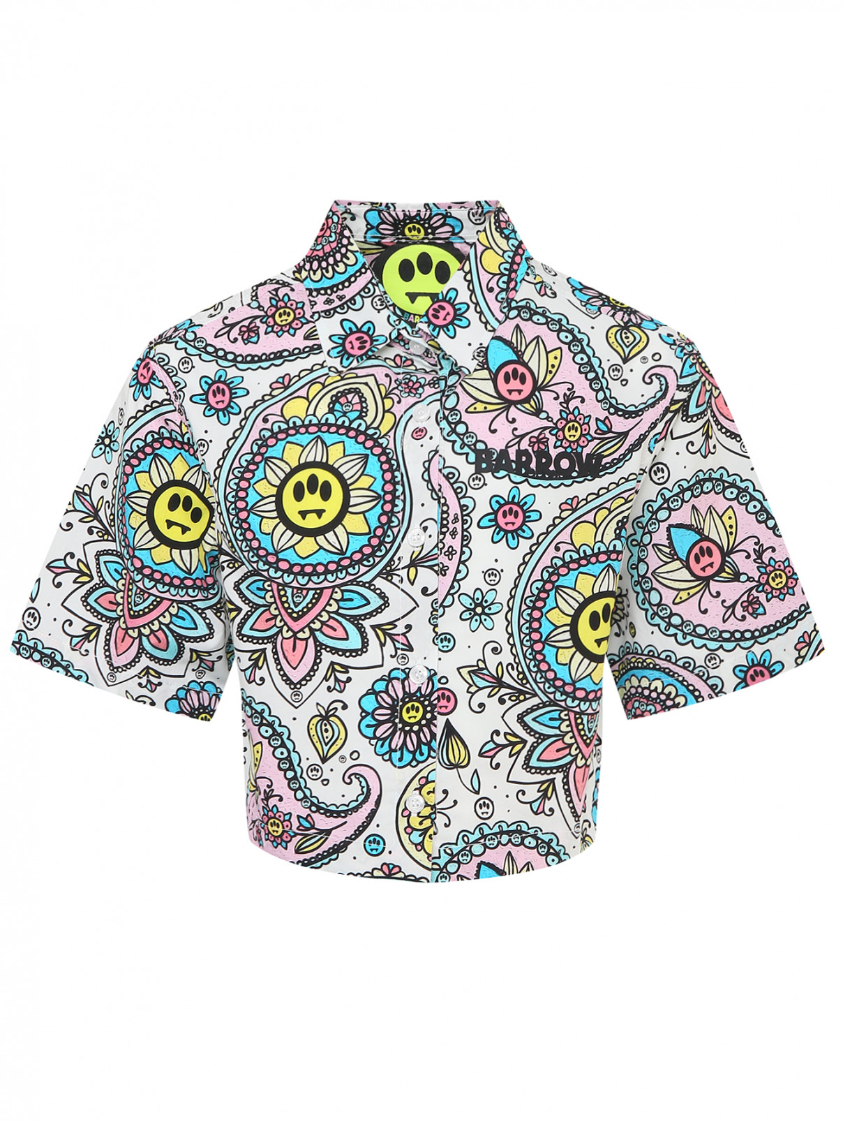 Укороченная рубашка с коротким рукавом Barrow Kids  –  Общий вид  – Цвет:  Узор