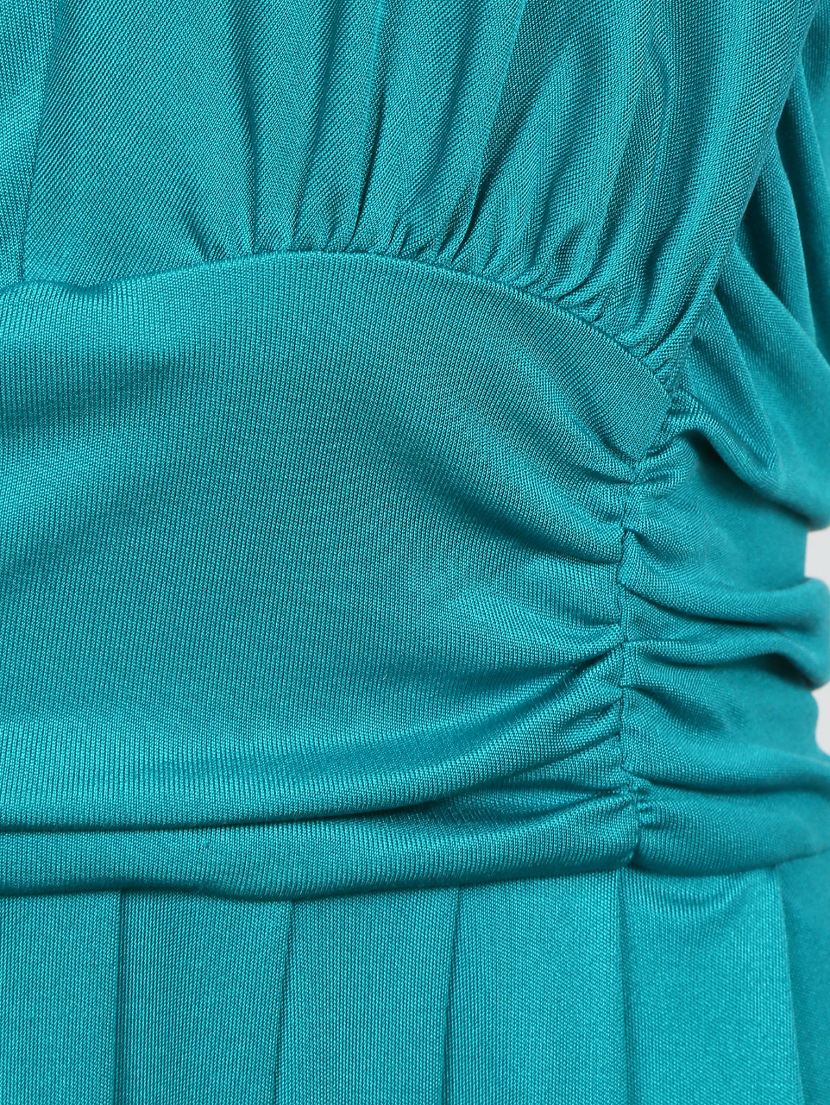 Трикотажное платье-мини из шелка с драпировками Guess by Marciano  –  Деталь1  – Цвет:  Зеленый