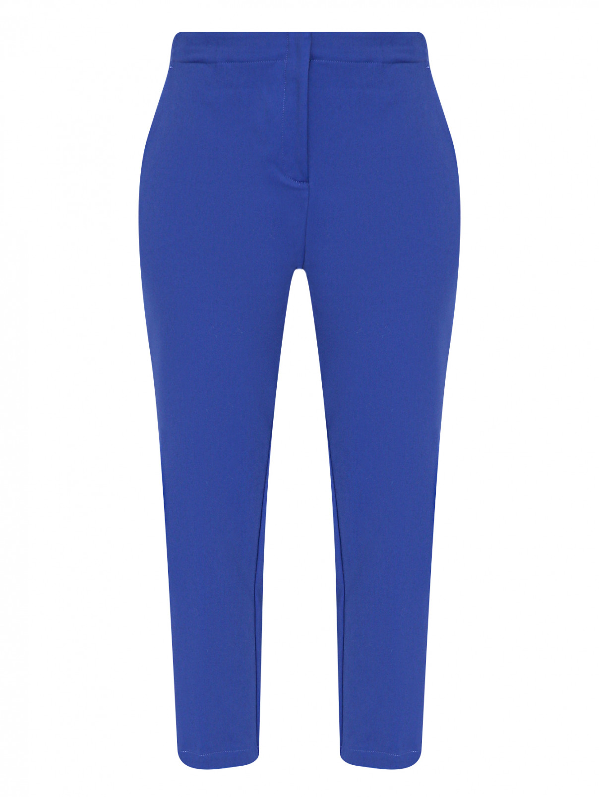 Укороченные брюки с карманами Marina Rinaldi  –  Общий вид  – Цвет:  Синий