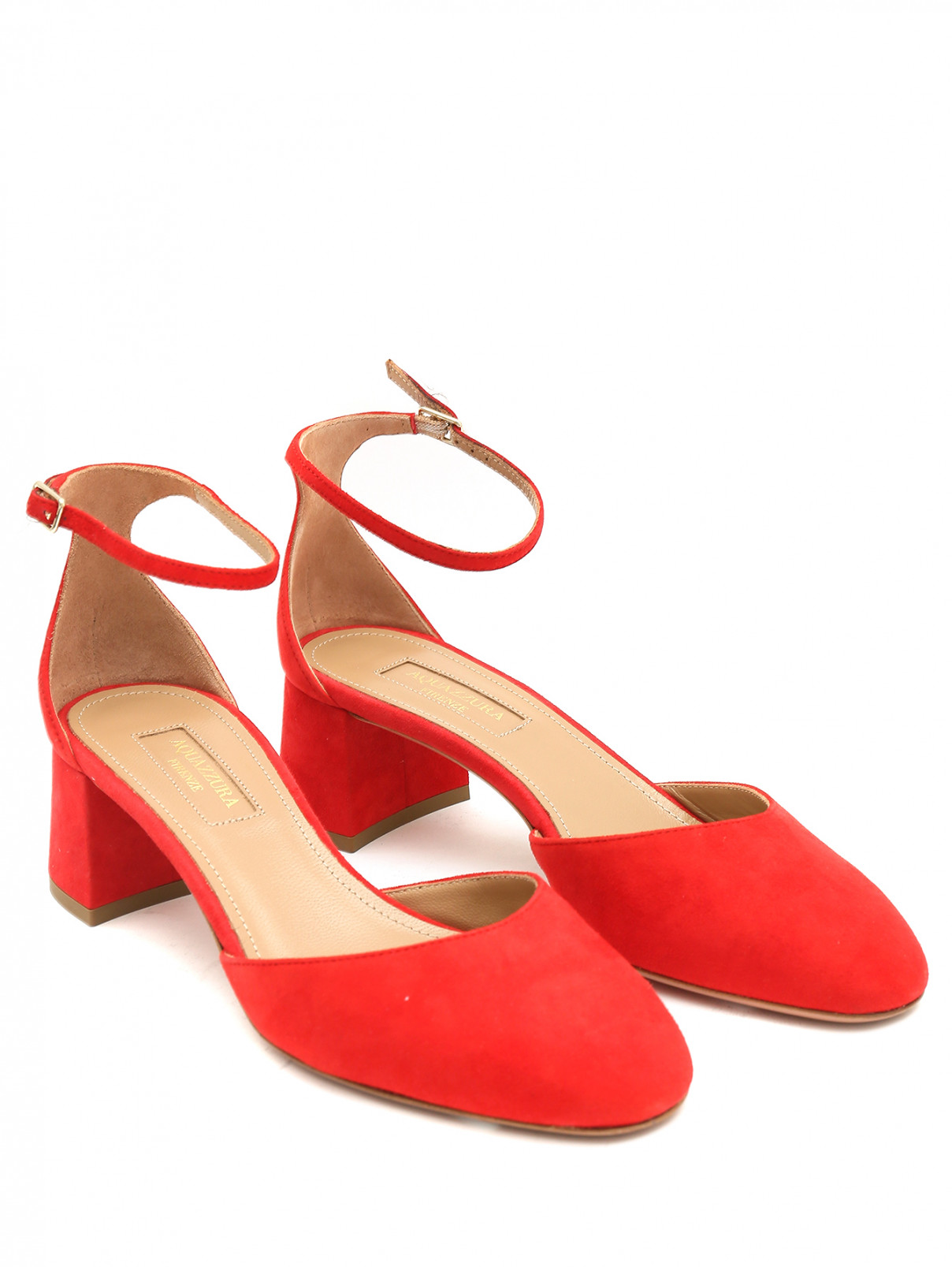 Туфли из замши Aquazzura  –  Общий вид  – Цвет:  Красный