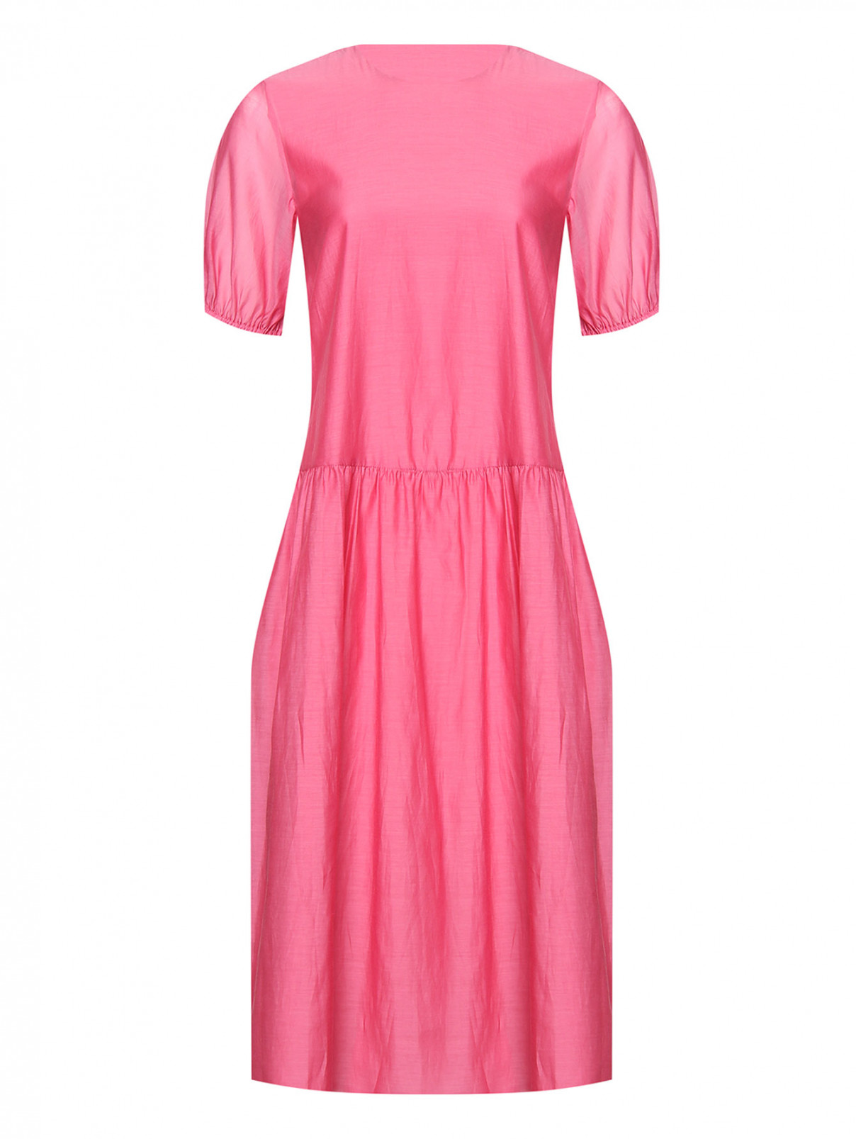 Платье свободного кроя из хлопка Max Mara  –  Общий вид  – Цвет:  Красный