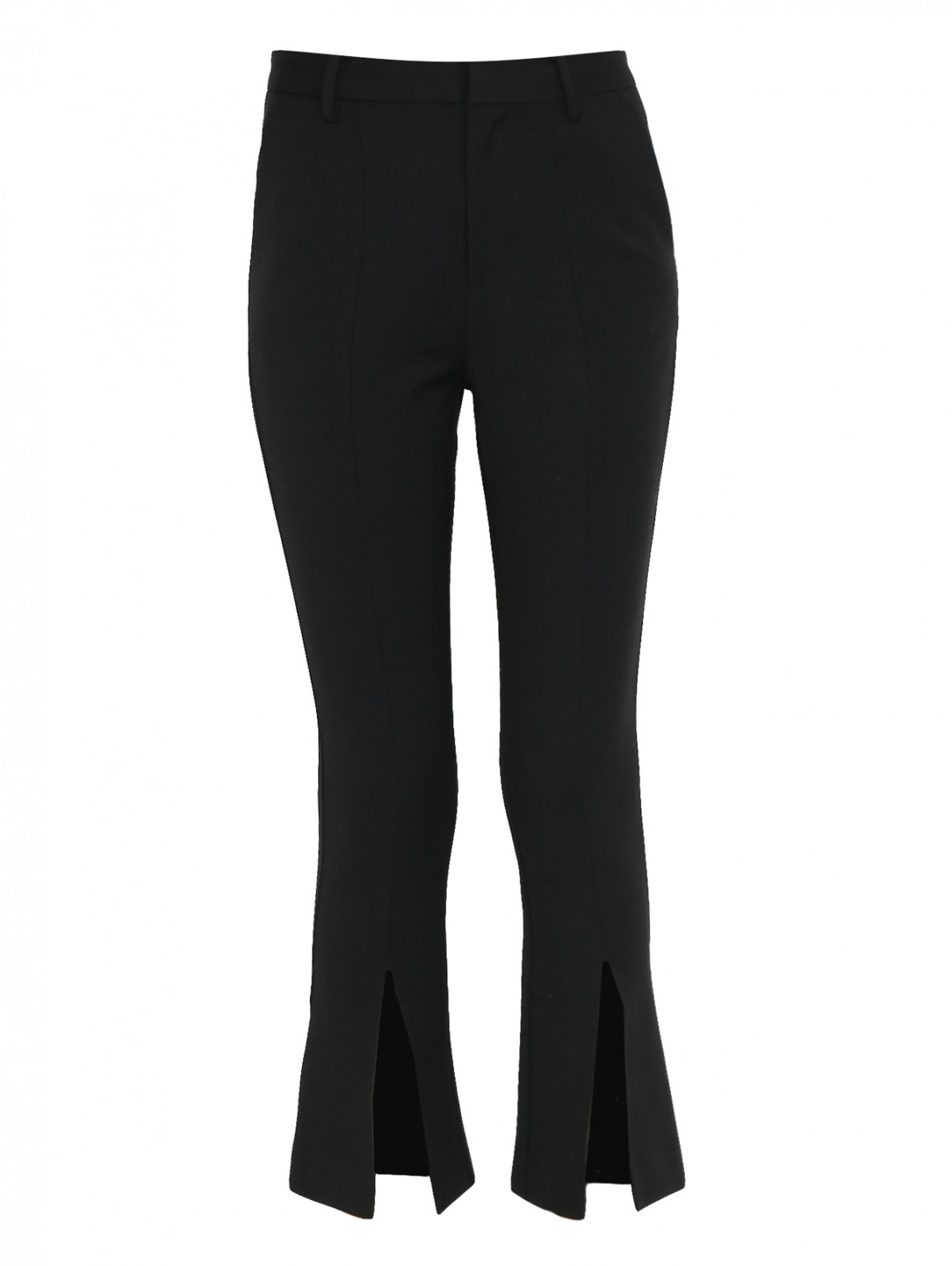 Укороченные брюки с разрезами Mo&Co  –  Общий вид  – Цвет:  Черный