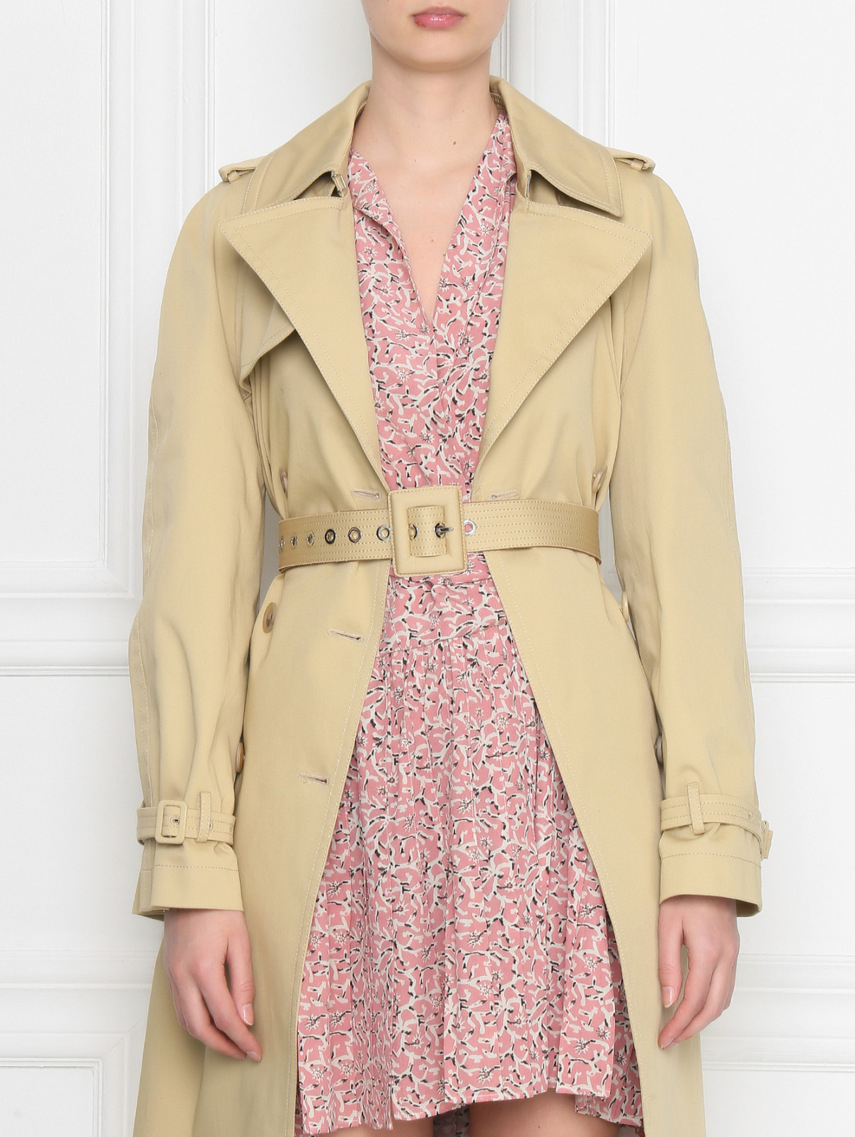 Удлиненный ремень из хлопка Ermanno Scervino  –  МодельВерхНиз  – Цвет:  Бежевый