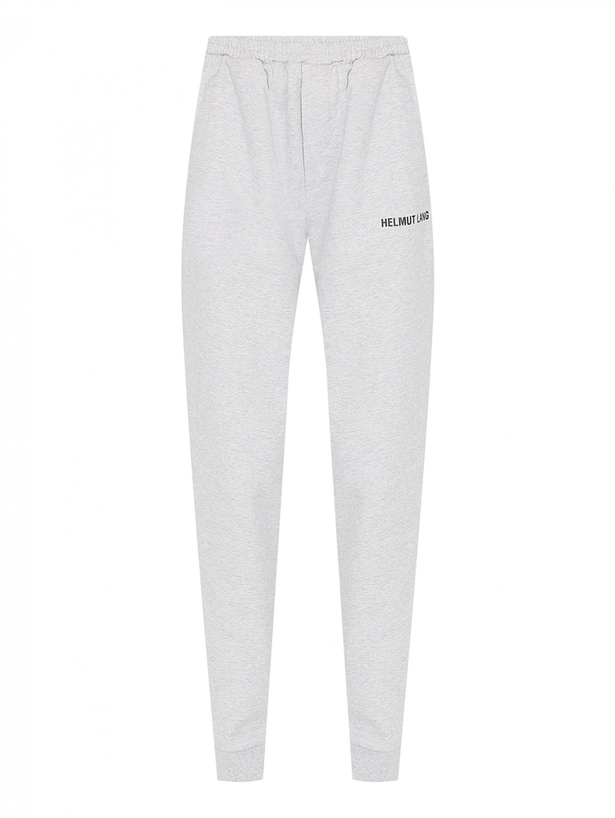 Трикотажные брюки с логотипом Helmut Lang  –  Общий вид  – Цвет:  Серый