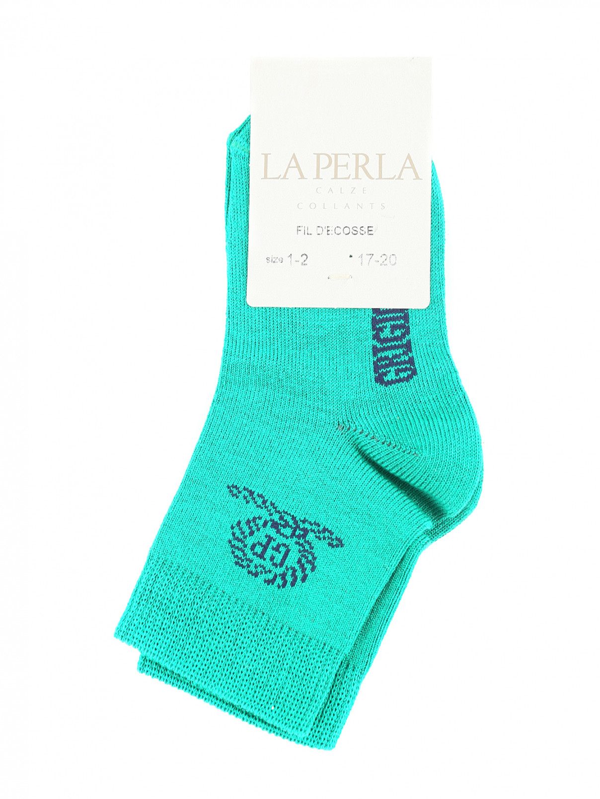 Носки из хлопка с контрастными вставками La Perla  –  Общий вид  – Цвет:  Зеленый