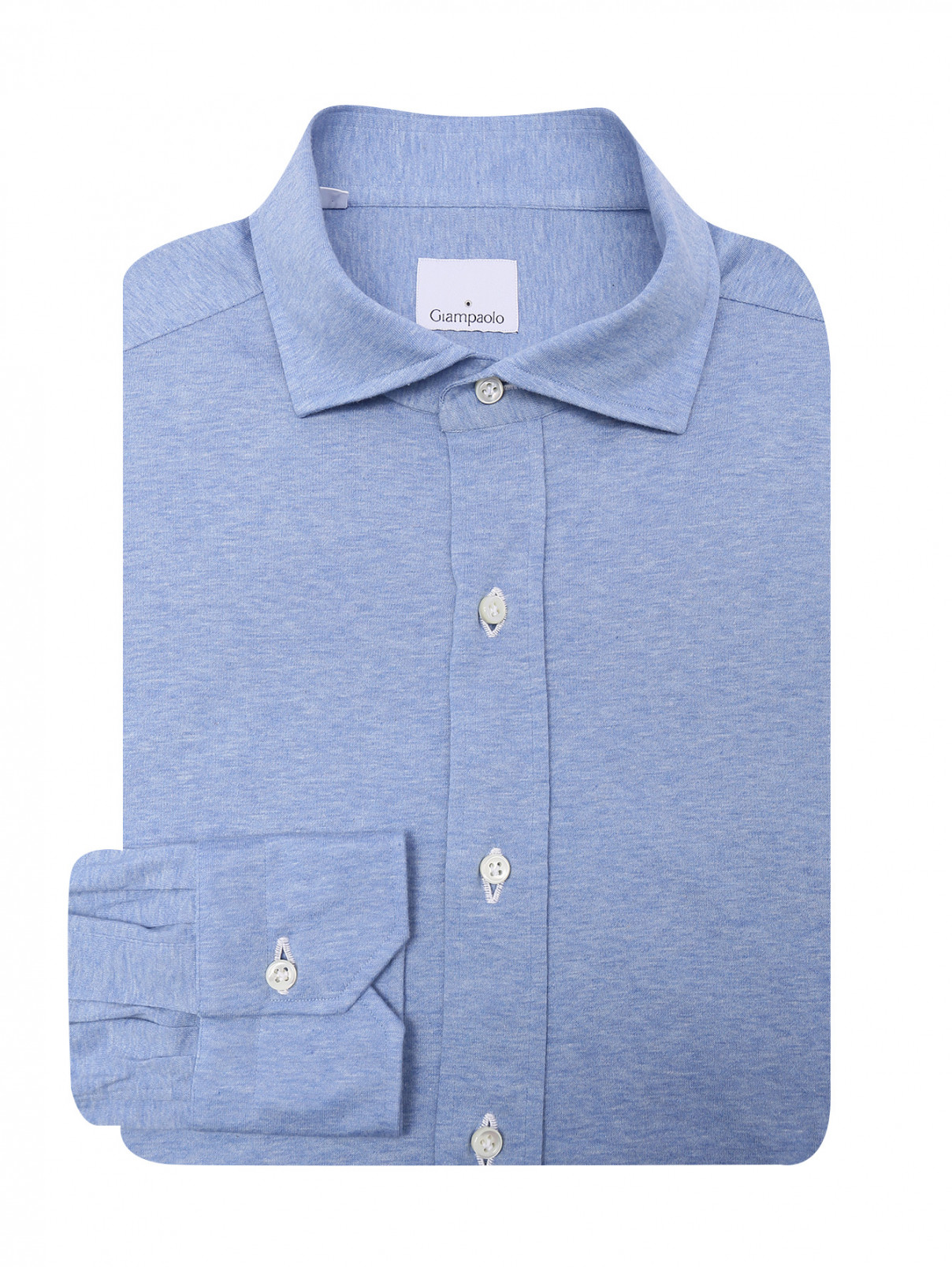 Рубашка из хлопка Giampaolo  –  Общий вид  – Цвет:  Синий