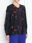 Блуза из шелка с цветочным узором Marina Rinaldi  –  МодельВерхНиз