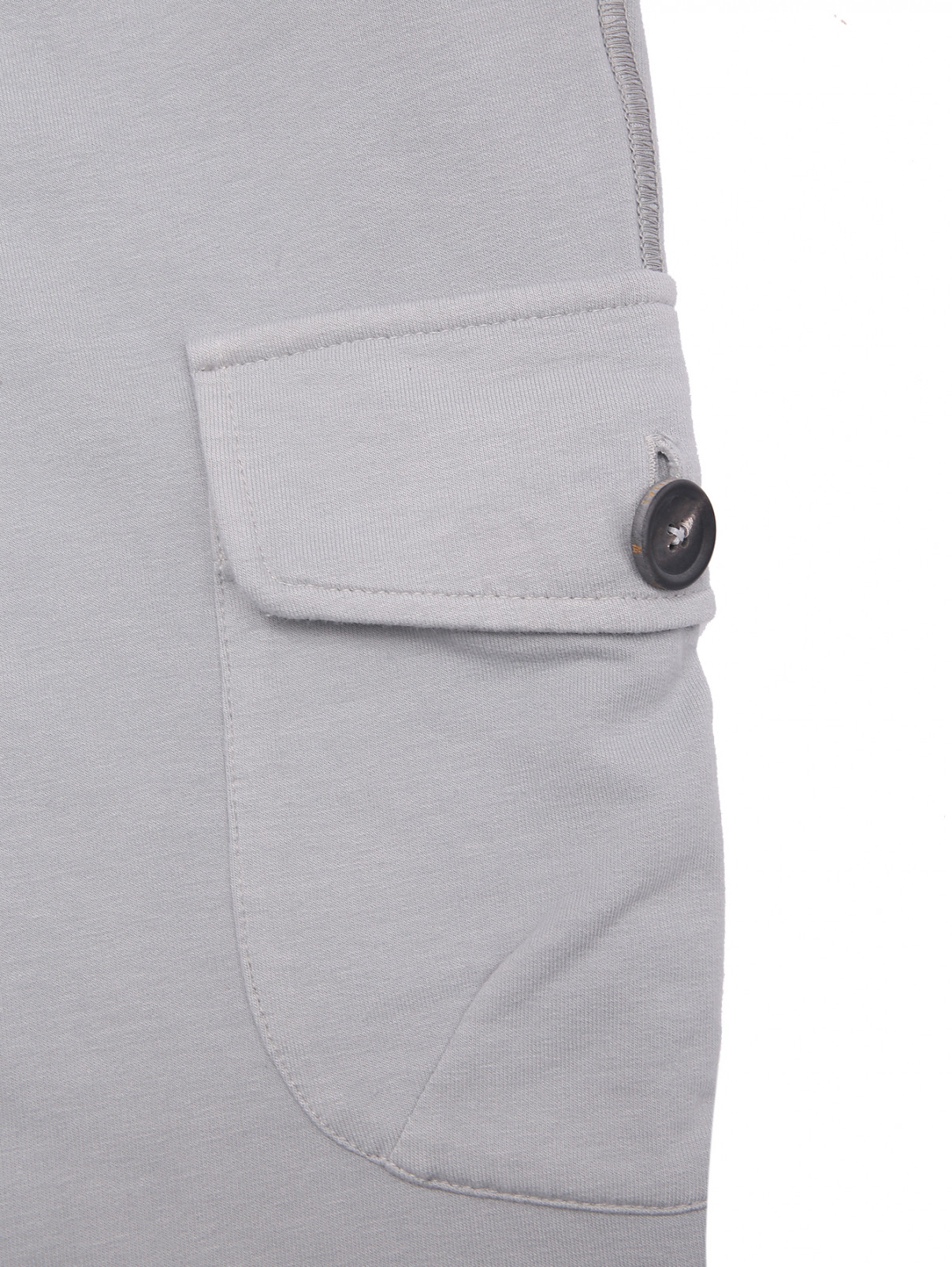 Трикотажные брюки из хлопка с карманами Capobianco  –  Деталь1  – Цвет:  Серый