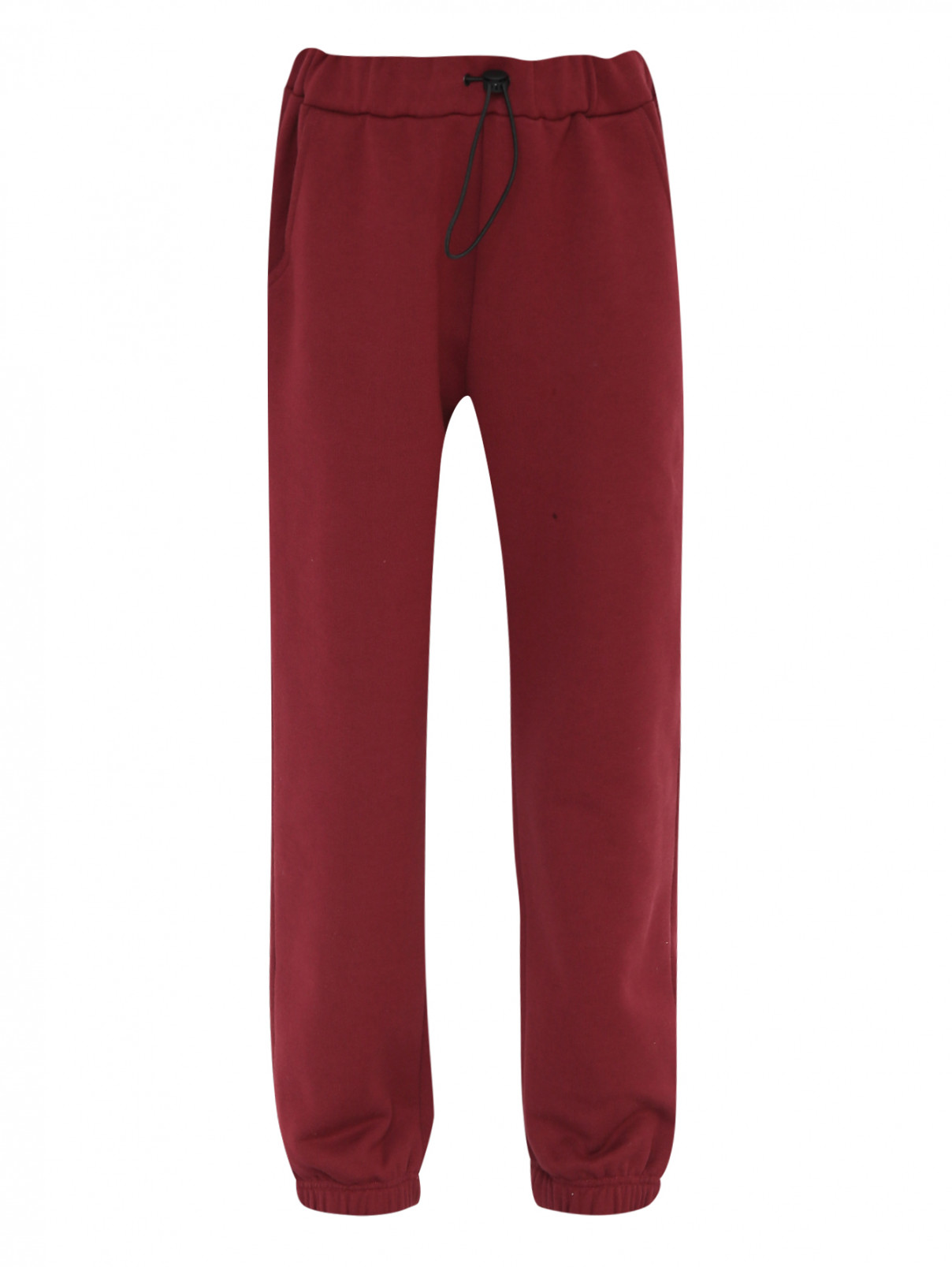 Трикотажные брюки на резинке Il Gufo  –  Общий вид  – Цвет:  Красный