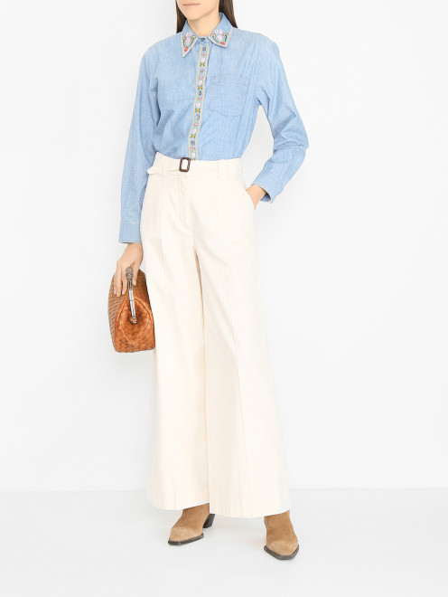 Широкие брюки из хлопка Weekend Max Mara - МодельОбщийВид