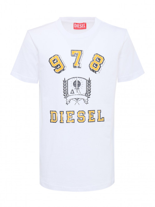 Хлопковая футболка с принтом Diesel - Общий вид