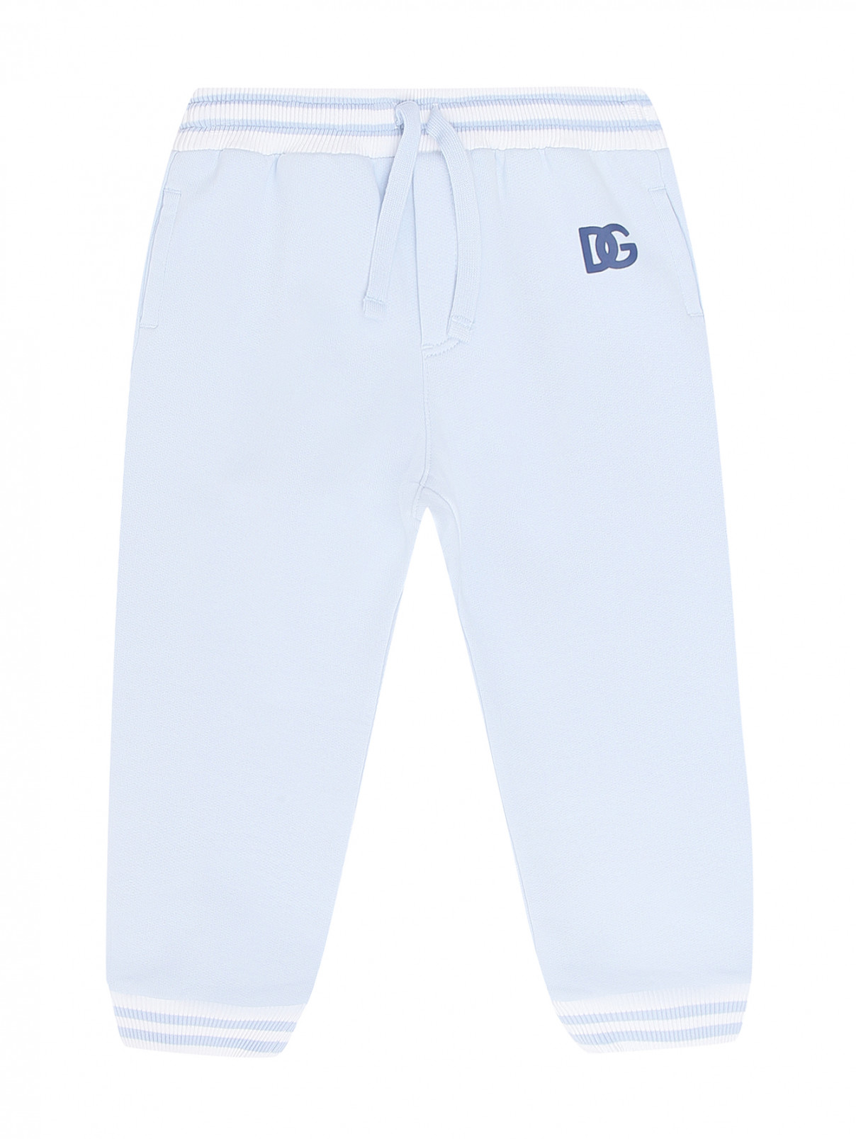 Трикотажные брюки с манжетами Dolce & Gabbana  –  Общий вид  – Цвет:  Синий