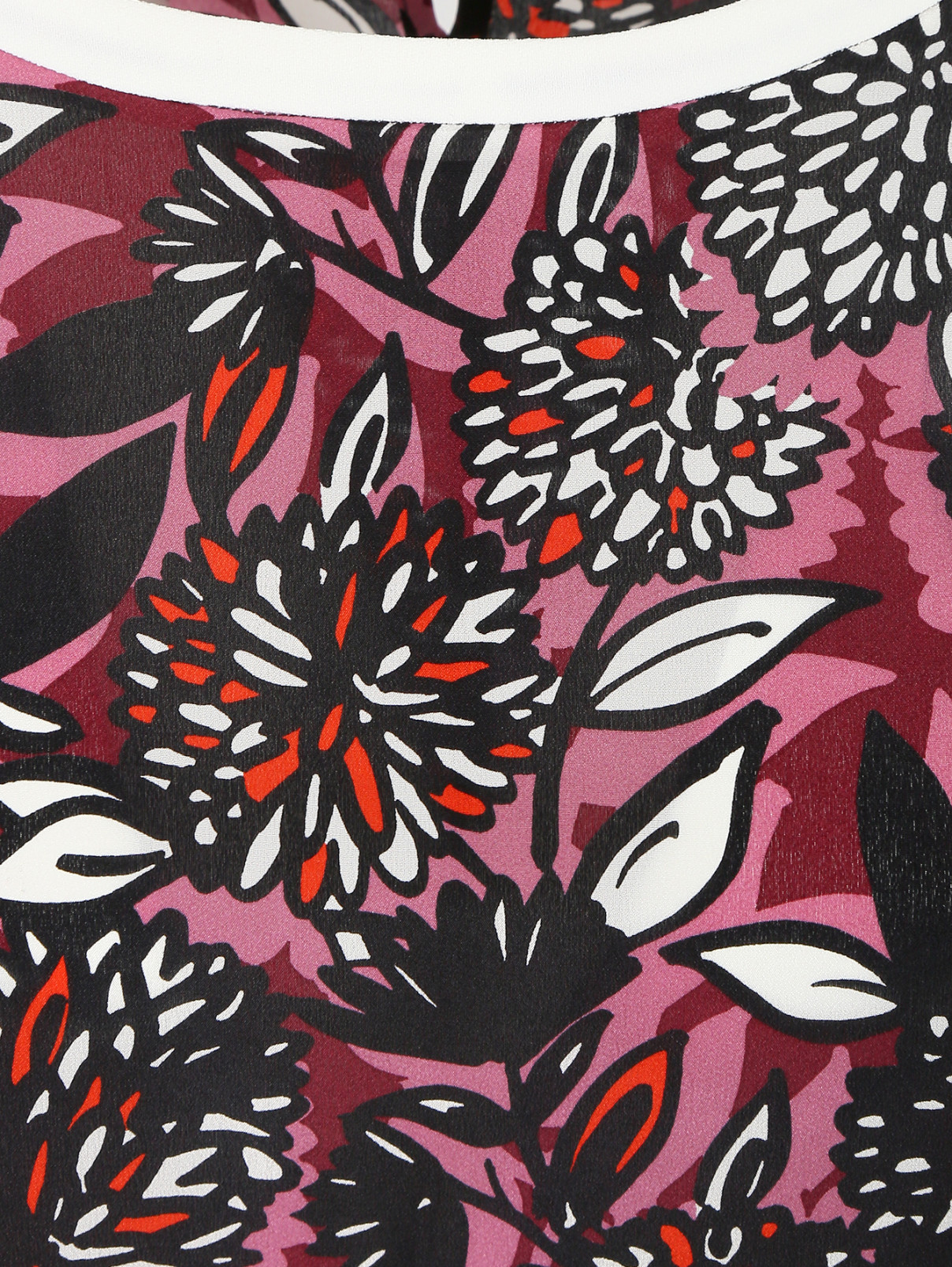 Блузка из шелка с веточным узором Marina Rinaldi  –  Деталь  – Цвет:  Фиолетовый
