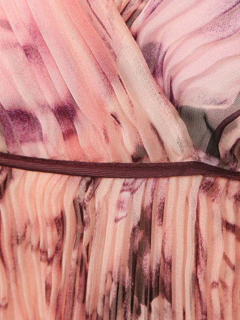 Платье-мини с цветочным узором и гофрированной юбкой - Деталь1