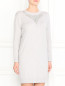 Платье из шерсти декорированное стразами Love Moschino  –  Модель Верх-Низ