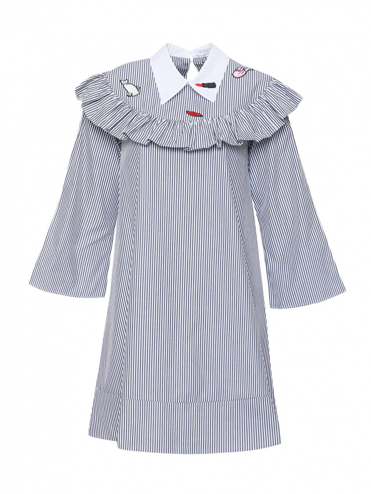 Платье-мини с узором и декоративной отделкой Vivetta  –  Общий вид  – Цвет:  Узор
