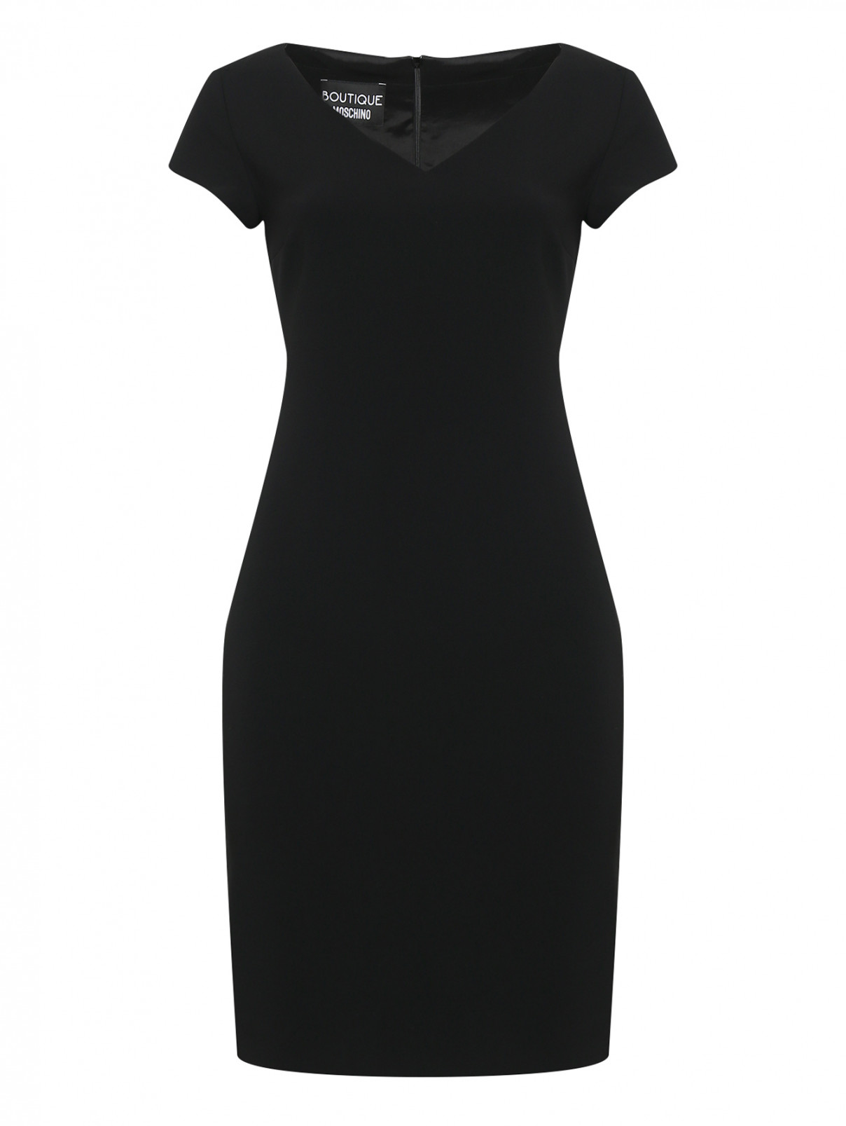 Платье-футляр с короткими рукавами BOUTIQUE MOSCHINO  –  Общий вид  – Цвет:  Черный