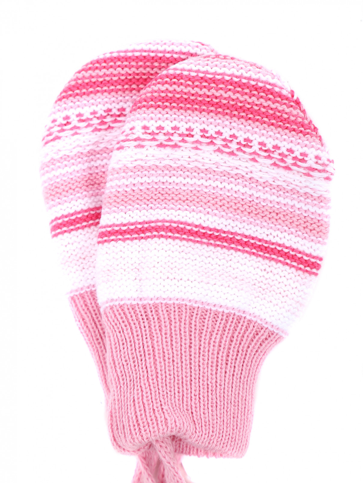 Варежки из шерсти с узором "полоска" Maximo  –  Общий вид  – Цвет:  Розовый