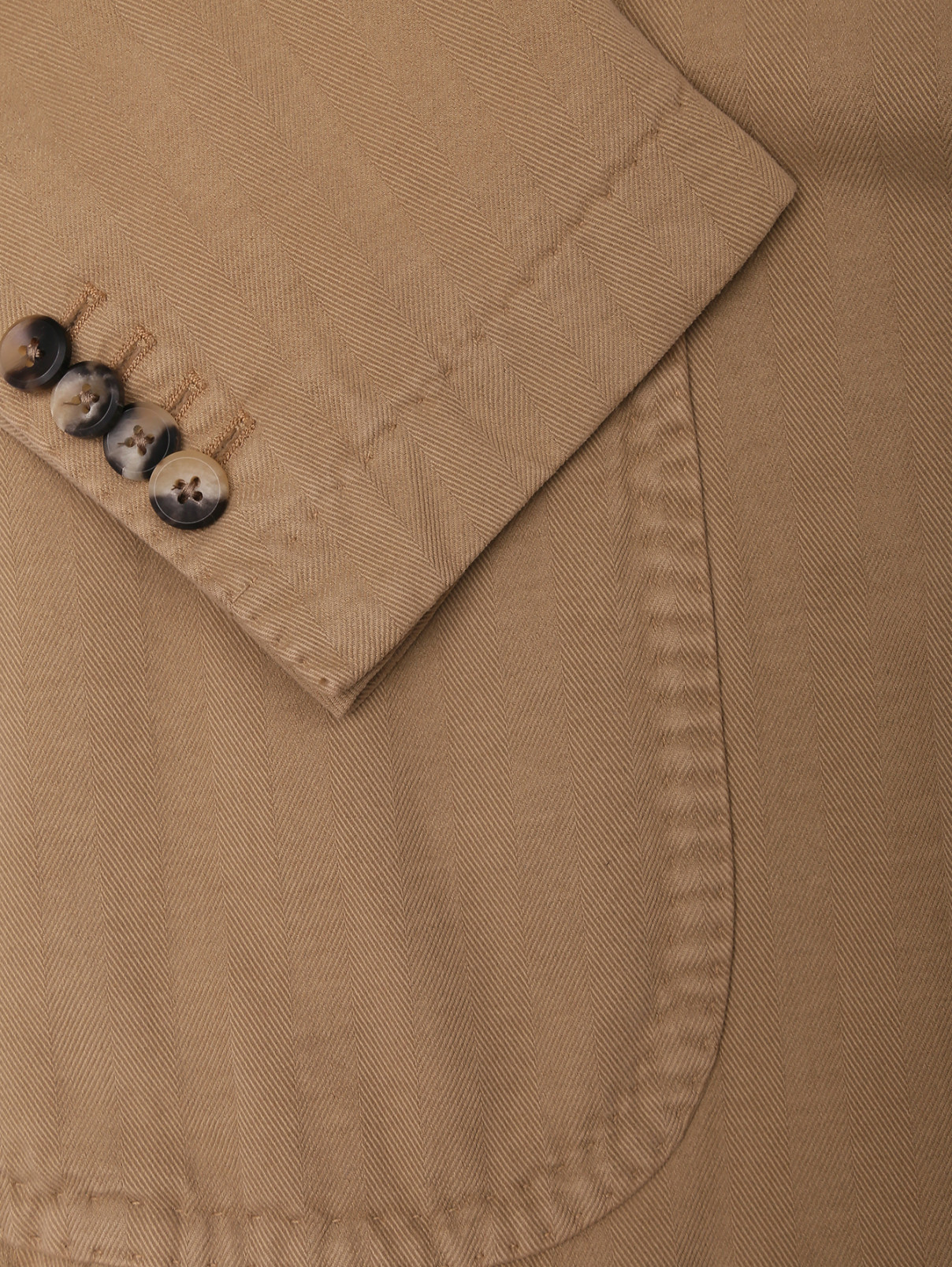 Пиджак из хлопка и кашемира с карманами Giampaolo  –  Деталь2  – Цвет:  Бежевый