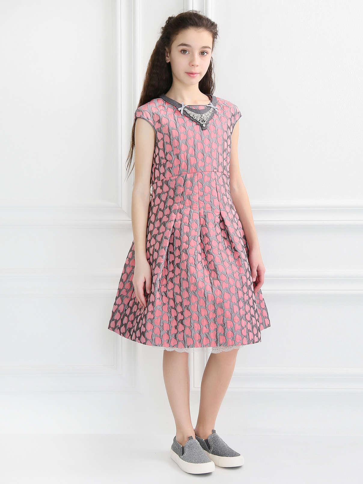 Платье из жаккарда с узором MiMiSol  –  Модель Общий вид  – Цвет:  Узор