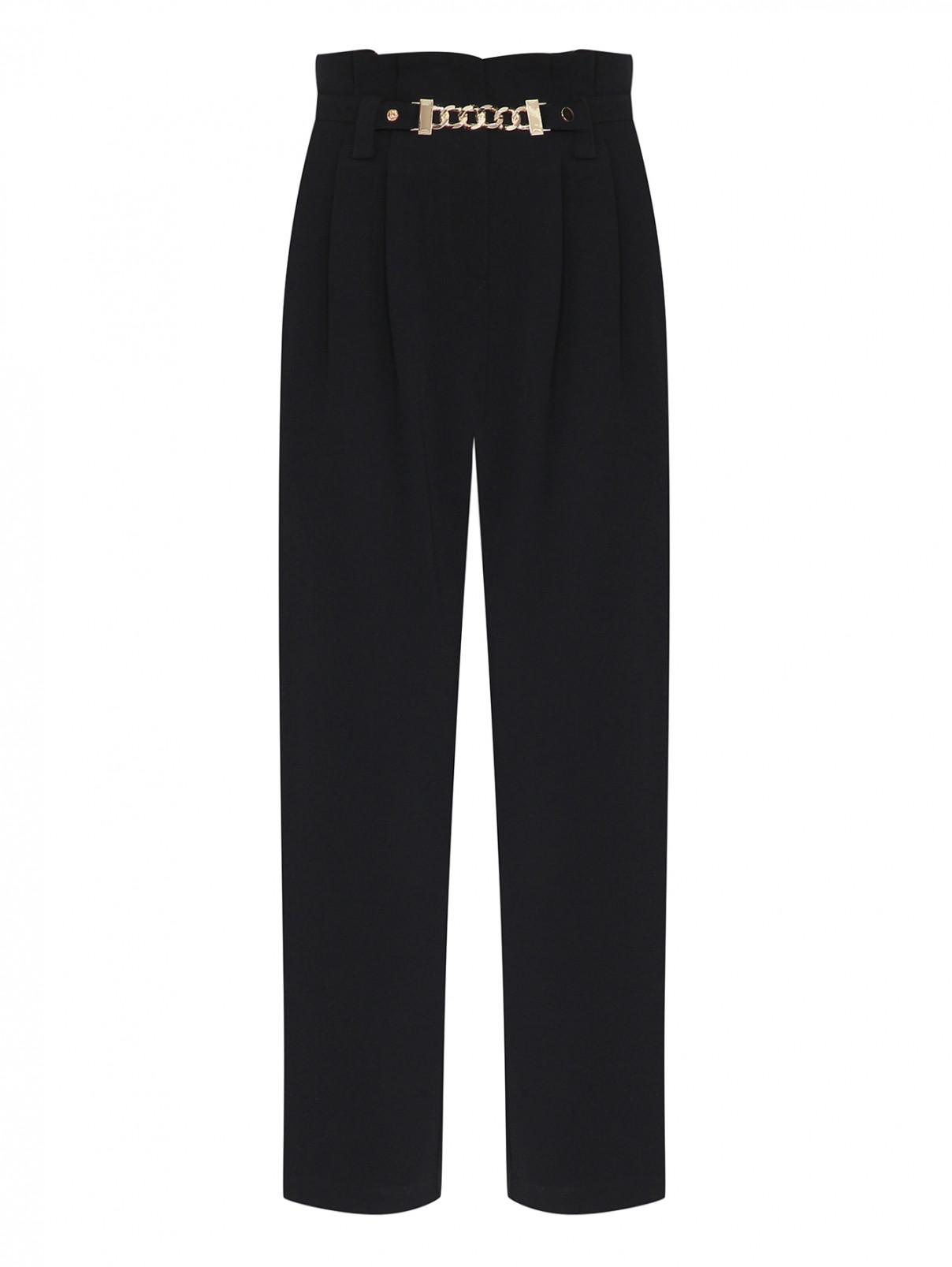 Однотонные брюки с поясом Suncoo  –  Общий вид  – Цвет:  Черный