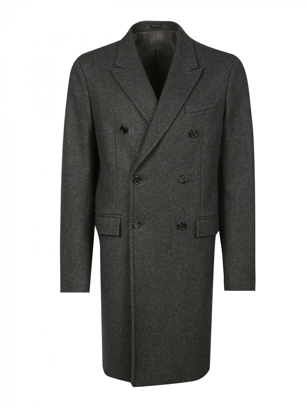 Пальто двубортное из шерсти Jil Sander  –  Общий вид  – Цвет:  Серый