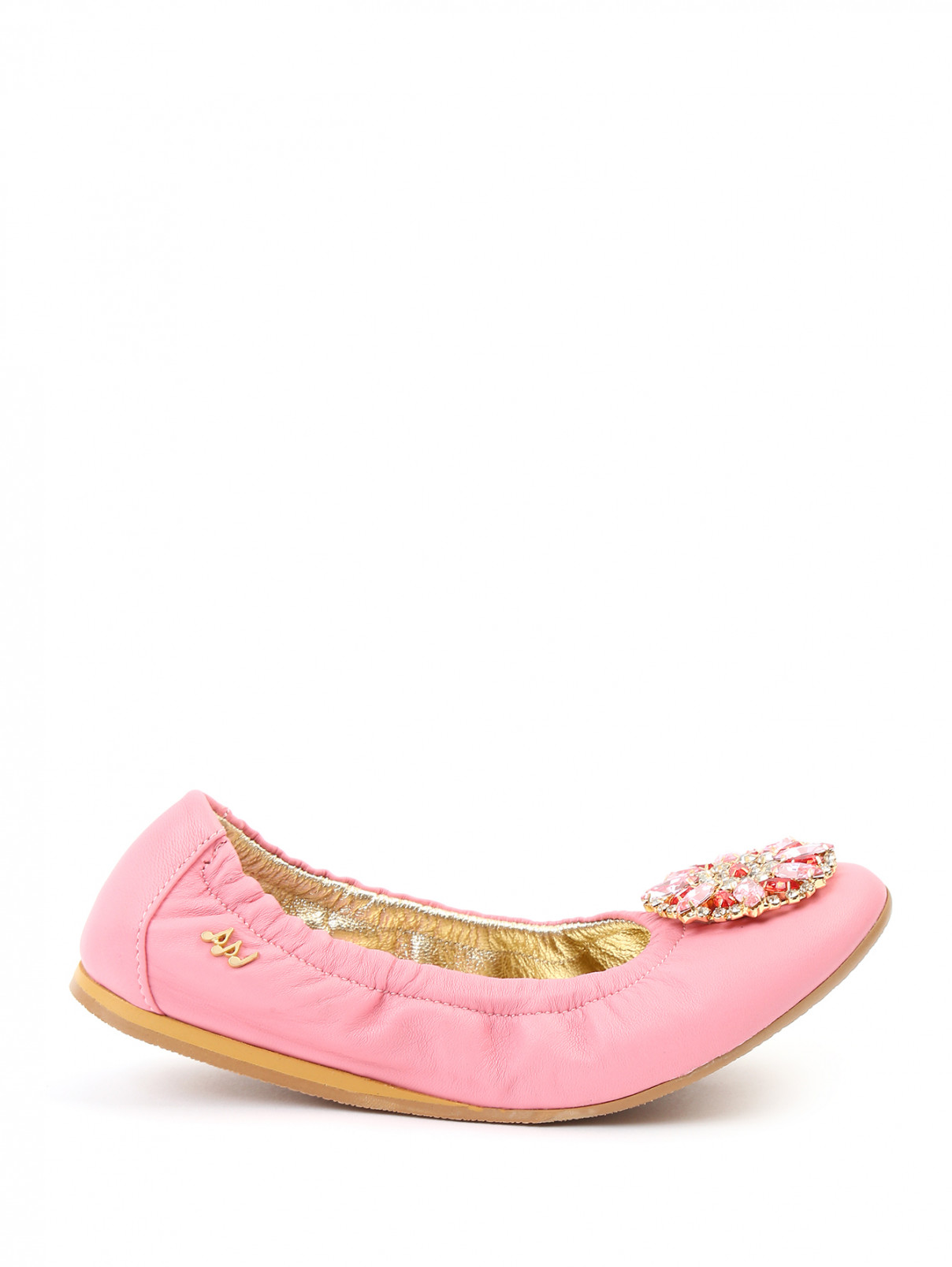 Туфли из кожи с декоративными пряжками MiMiSol  –  Обтравка1  – Цвет:  Розовый