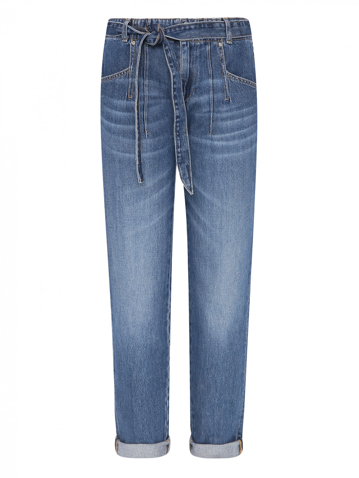 Широкие джинсы с поясом Guess  –  Общий вид  – Цвет:  Синий
