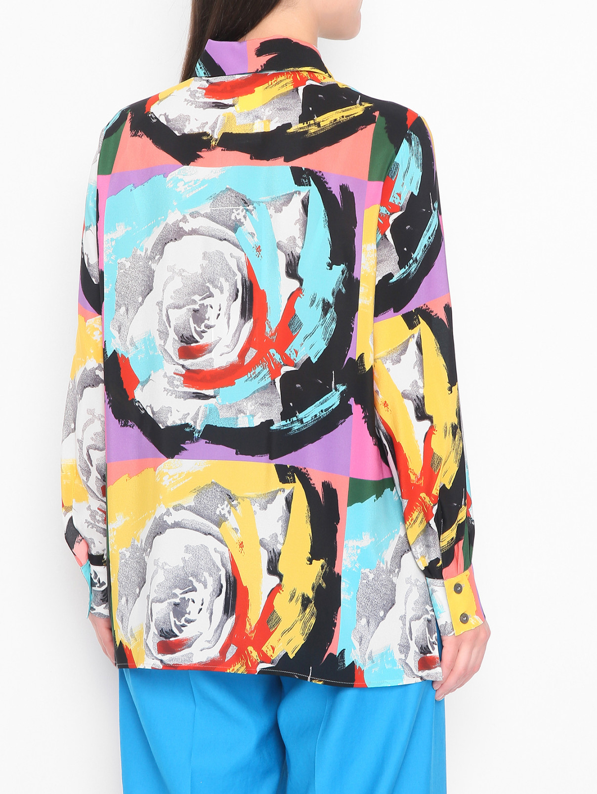 Блуза из шелка с узором Marina Rinaldi  –  МодельВерхНиз1  – Цвет:  Мультиколор