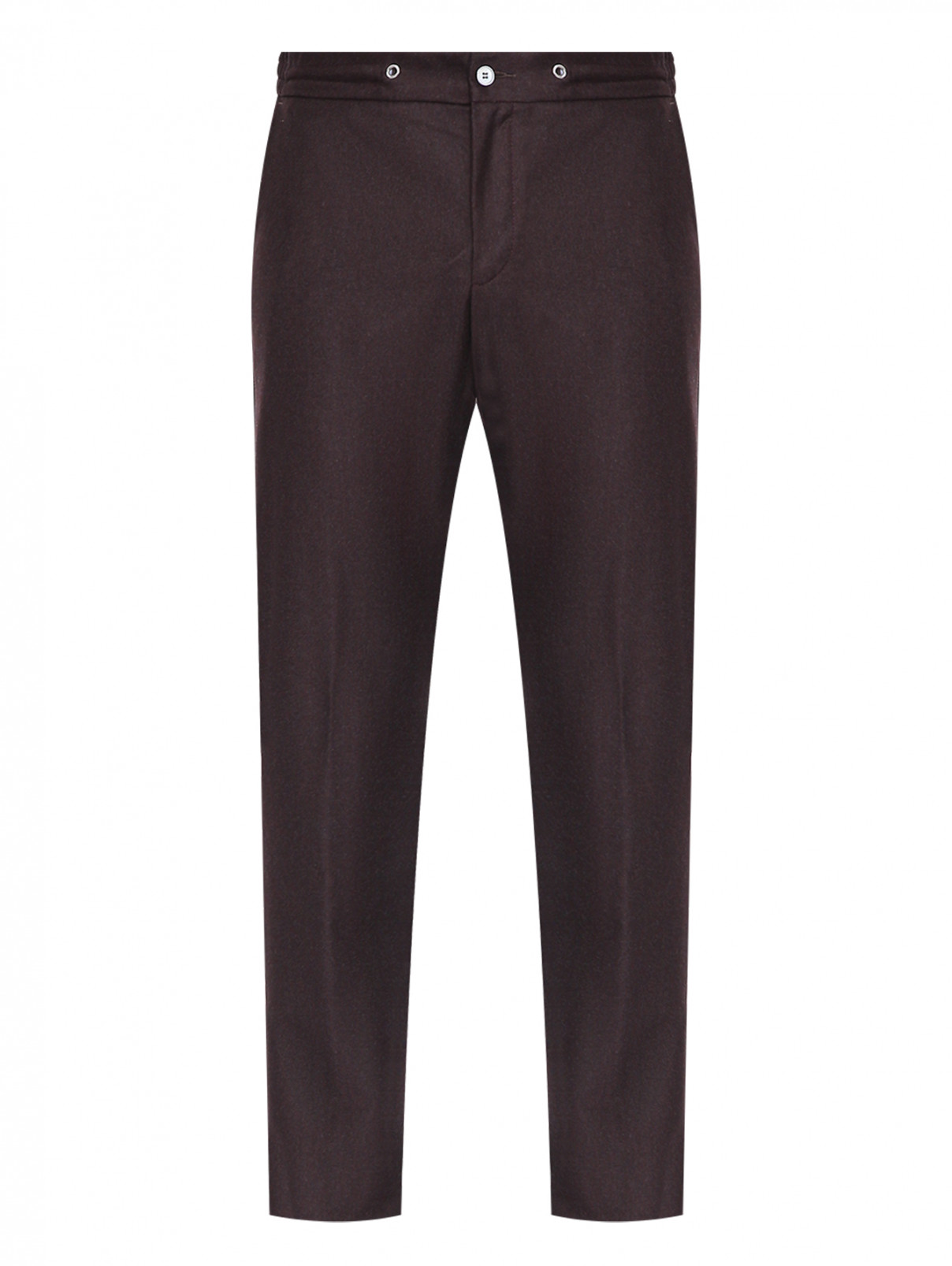 Зауженные брюки из шерсти Tombolini  –  Общий вид  – Цвет:  Коричневый