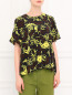 Блуза из шелка свободного кроя с абстрактным узором Kenzo  –  Модель Верх-Низ