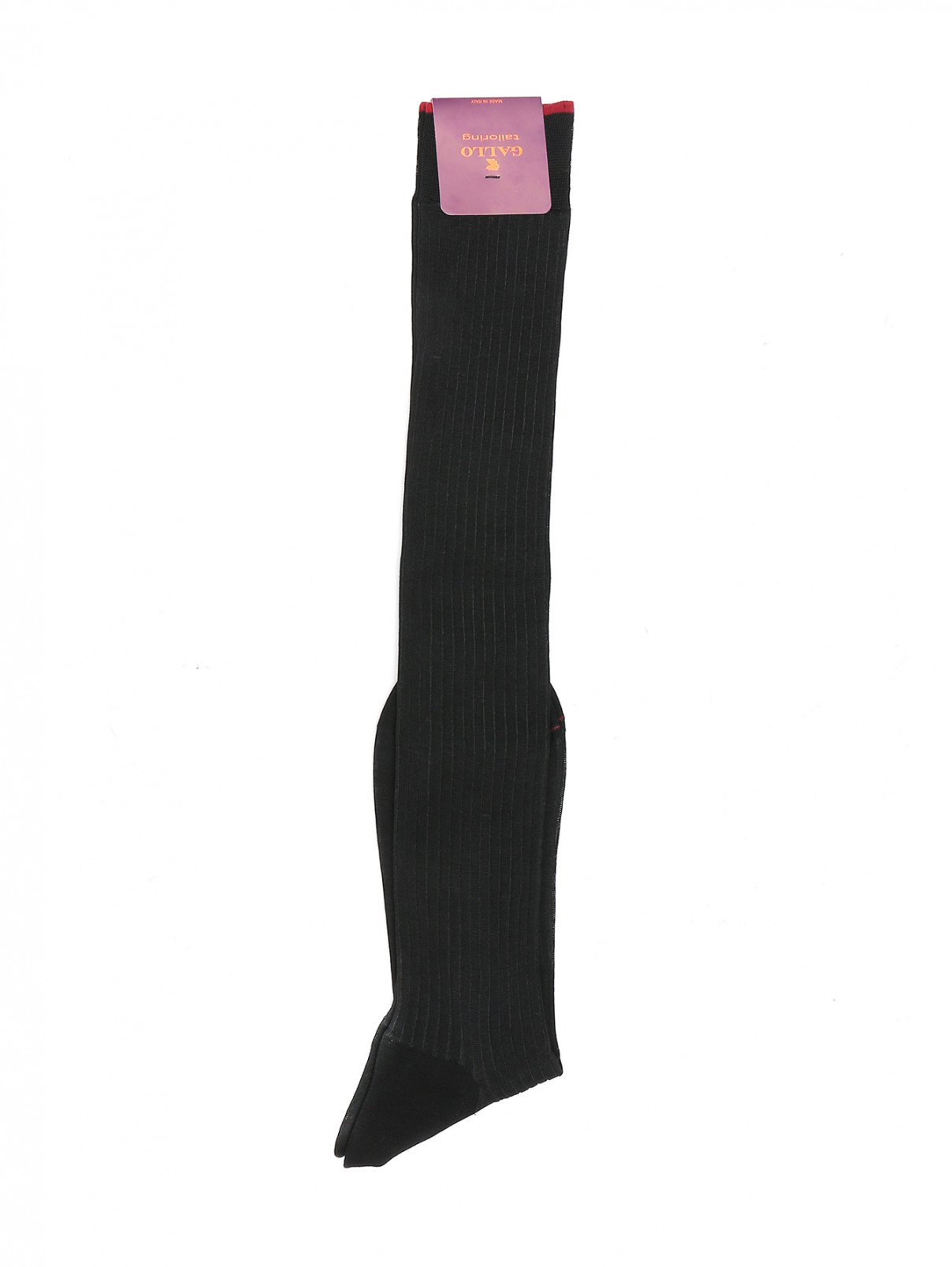 Однотонные носки из хлопка Gallo  –  Общий вид  – Цвет:  Черный