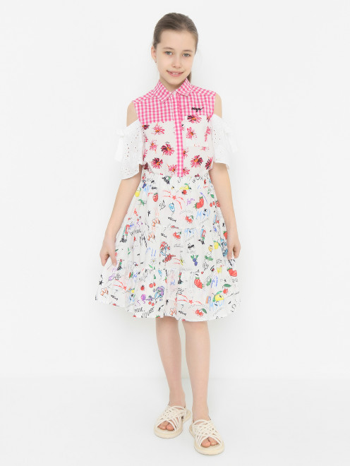 Хлопковая юбка с узором MSGM - МодельОбщийВид