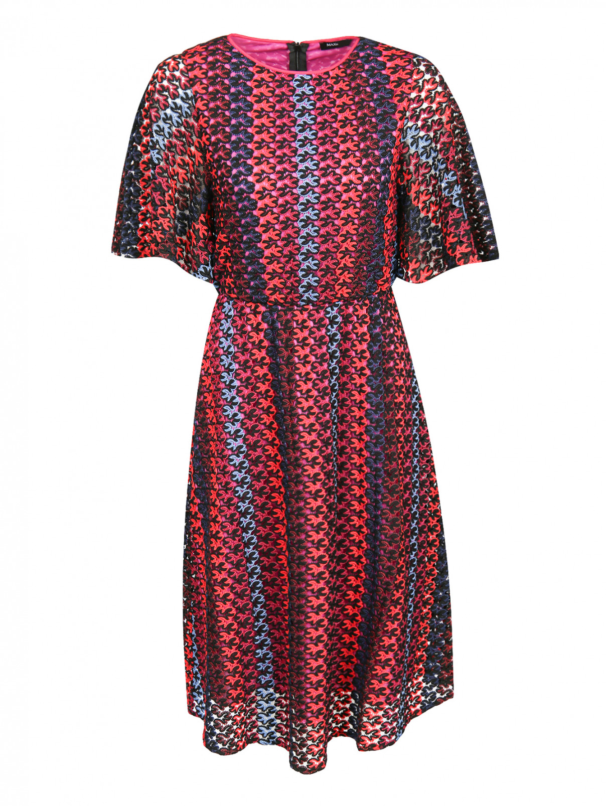 Платье-миди с узором Max&Co  –  Общий вид  – Цвет:  Узор