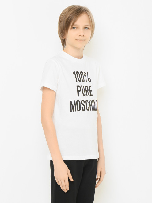 Футболка с контрастным принтом Moschino - МодельВерхНиз