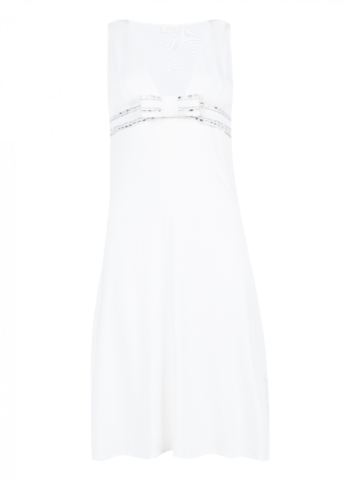 Платье-миди с декоративной отделкой La Perla  –  Общий вид  – Цвет:  Белый