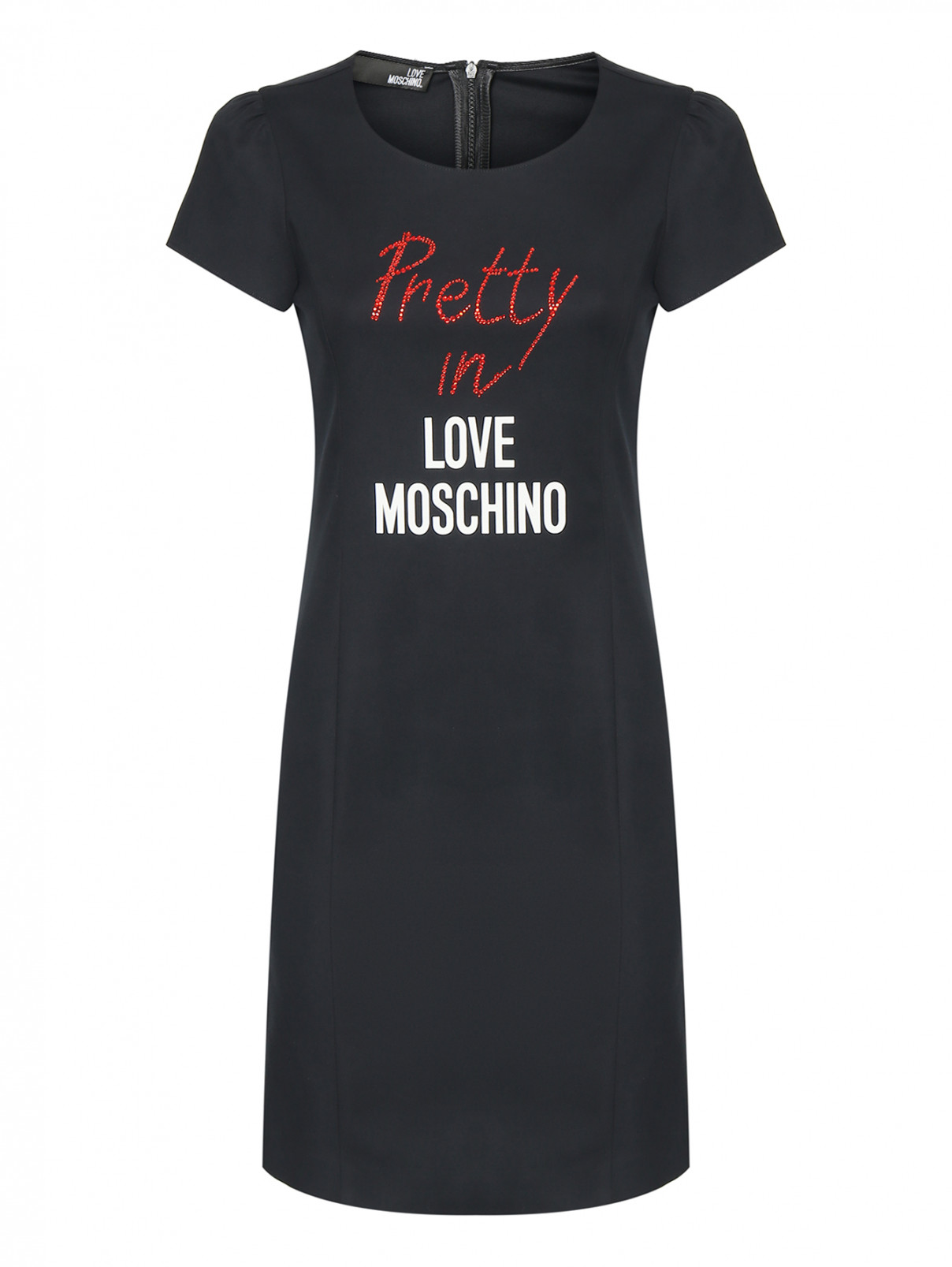 Платье с принтом и стразами Love Moschino  –  Общий вид