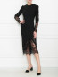 Платье из шерсти, шелка и кашемира с кружевом Ermanno Scervino  –  МодельОбщийВид