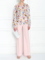 Блуза из шелка с цветочным узором Strenesse  –  МодельОбщийВид