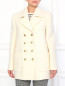 Двубортное шерстяное пальто с боковыми карманами Moschino Boutique  –  Модель Верх-Низ