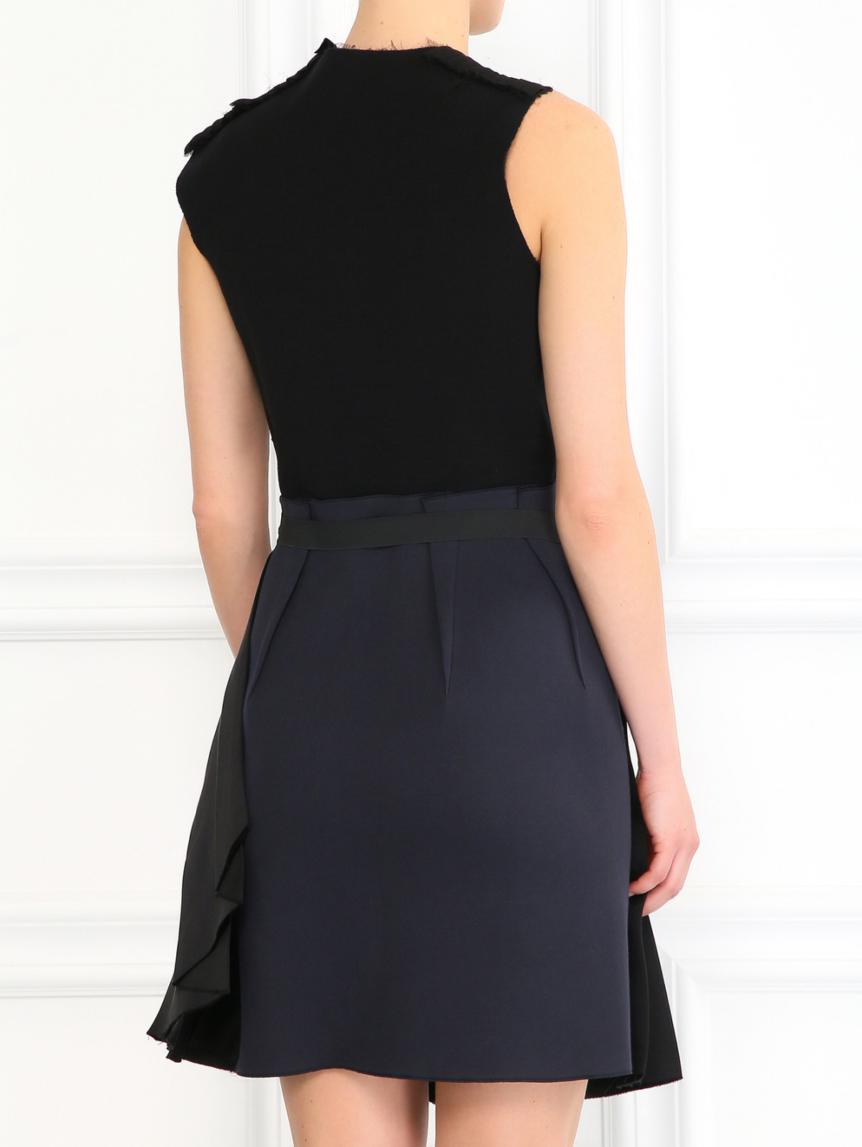 Платье из шелка декорированное кристаллами Lanvin  –  Модель Верх-Низ1  – Цвет:  Черный