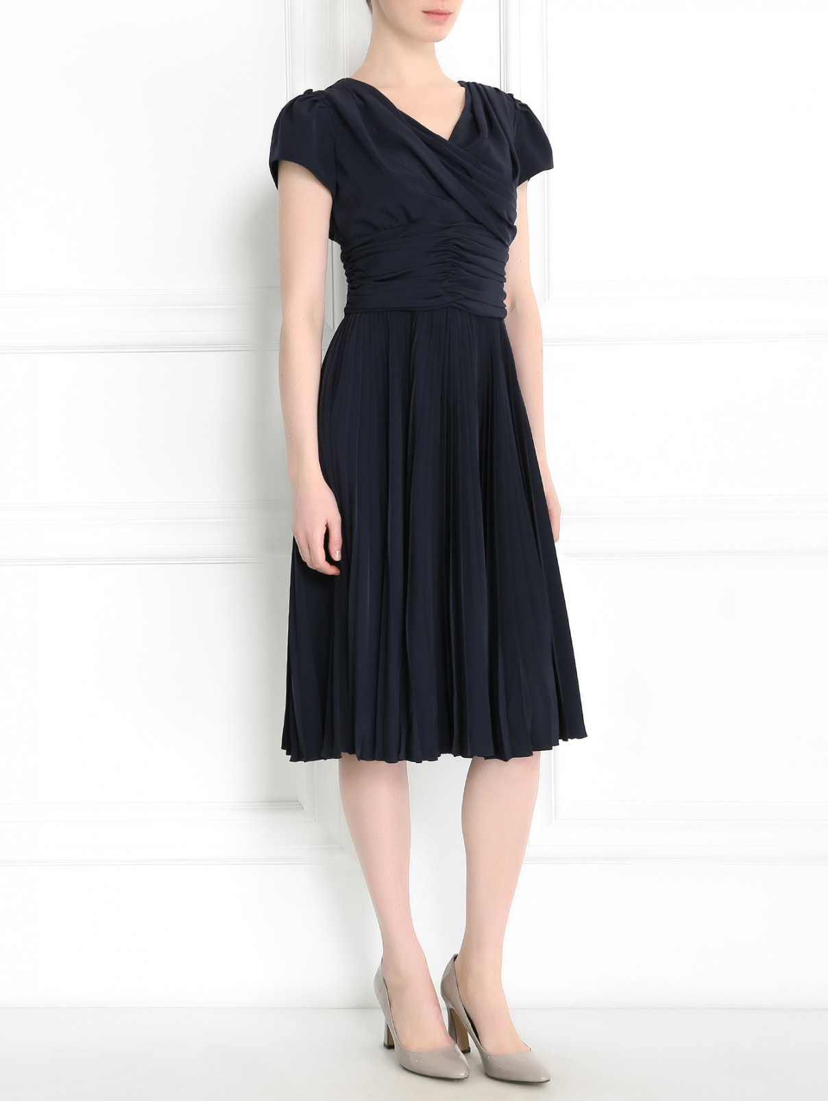 Платье с драпировкой Antonio Marras  –  Модель Общий вид  – Цвет:  Синий