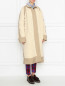 Пальто крупной вязки с отделкой тканью Maison Margiela  –  МодельВерхНиз